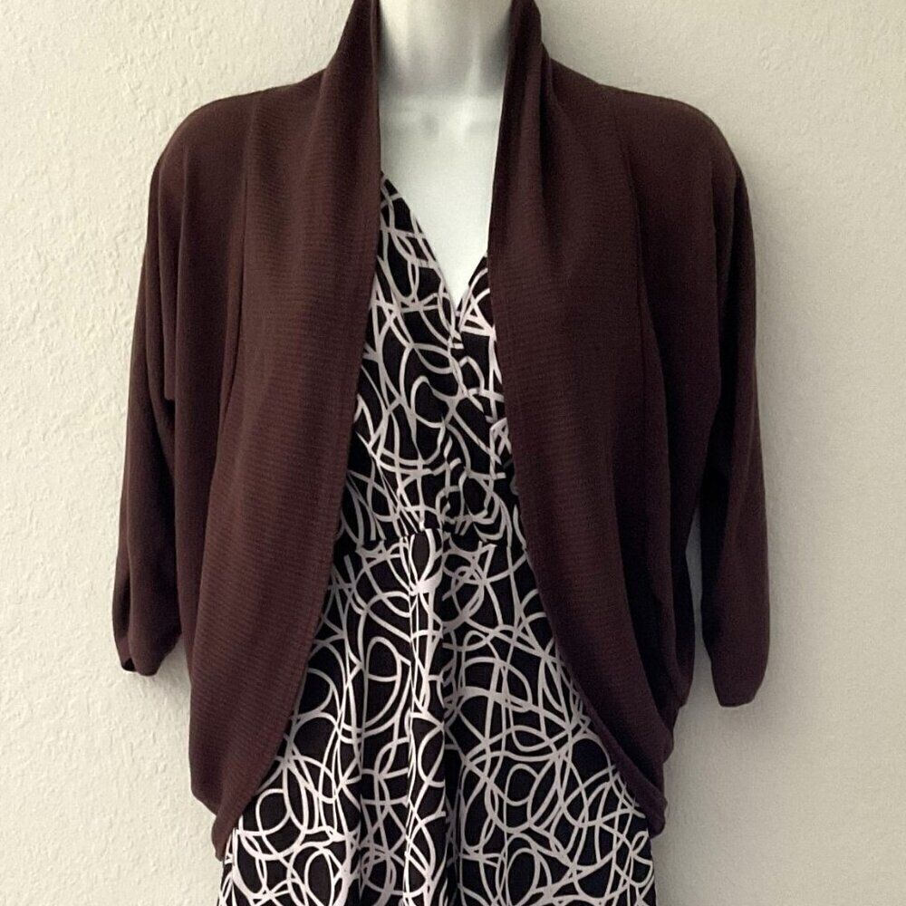 RUE21 Y2K Brown Cropped Open Front Cardigan M